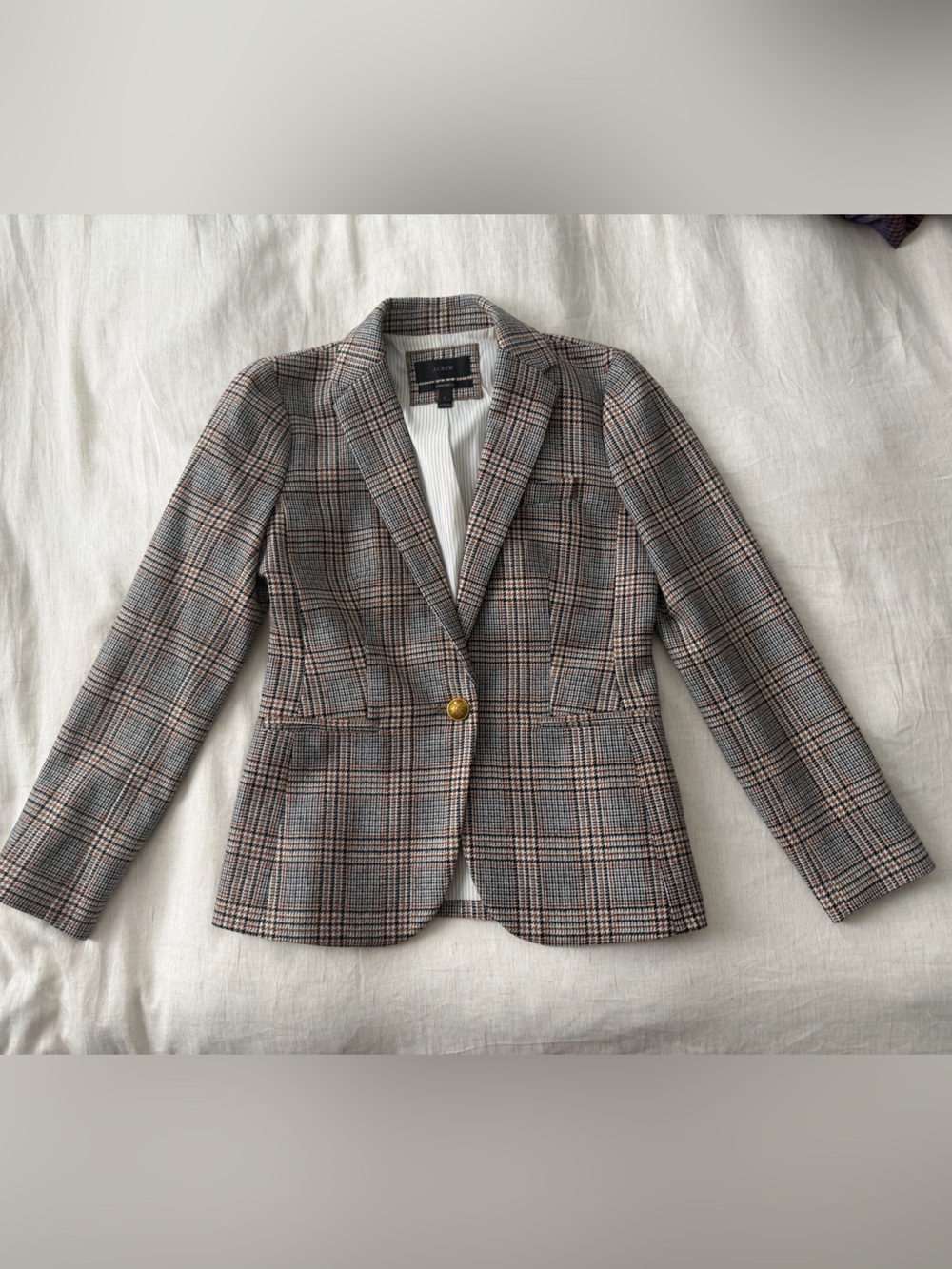 J. Crew Campbell plaid Blazer in Black, White & Tan